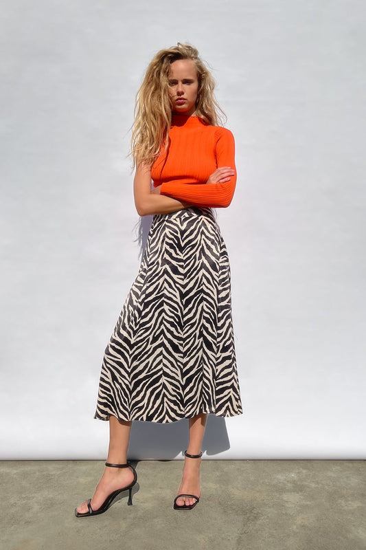 FLUID ANIMAL PRINT SKIRT