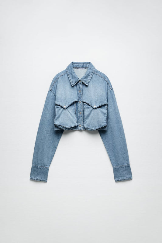 CROPPED DENIM SHIRT